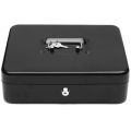 Black Metal Iron Box Drawer with Key Lock Security Lock Layered Tray Storage for Safe Home Office Container Tool. 