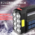 Wenefang Solar Searchlight 3 Lighting Modes Solar Rechargeable Portable Lamp Multifunctional Camping Emergency Luxury Light Outdoor Waterproof Strong Light Cob Torchlight 8 COB Ultra Bright Flashlight. 
