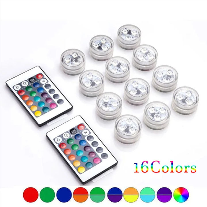 Battery Powered LED Underwater RGB Submersible Lights IP68 Waterproof ...