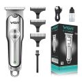 VGR V-071 Cordless Professional Hair Clipper - 120 Min Runtime, Men's Trimmer with 3 Guide Combs (Silver)- SB2293. 