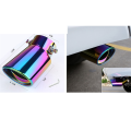 (COKP) Car Stainless Steel Multicolor Round Bend Exhaust Tail Muffler Tip Pipe Universal Fits Car Accessories. 