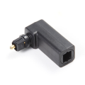 (GGBR)-1Pcs Toslink 90 Degree Optical Audio Cable Adapter Male to Female Right Angle 360 Rotates PC TV DVD Stereo Optical Cable. 