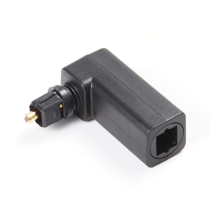 (GGBR)-1Pcs Toslink 90 Degree Optical Audio Cable Adapter Male to Female Right Angle 360 Rotates PC TV DVD Stereo Optical Cable