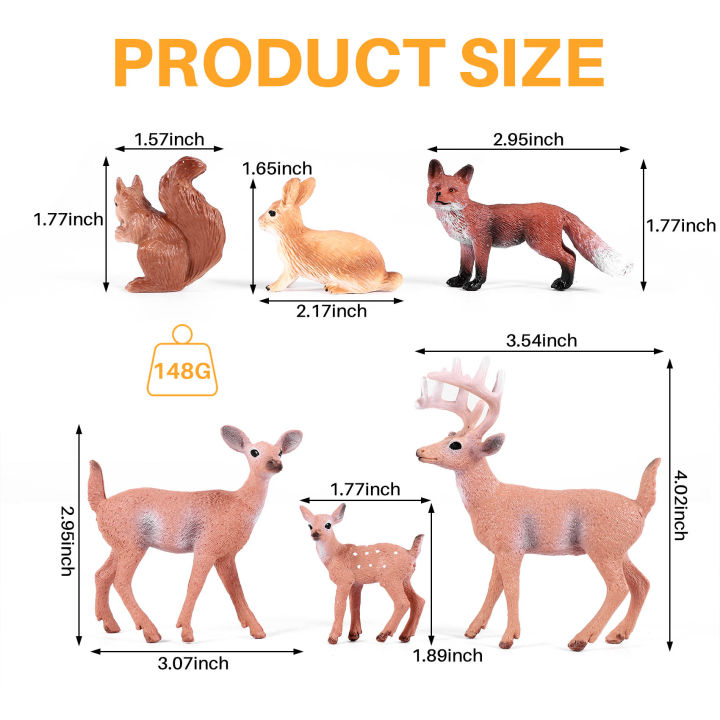 ARELENE%206%20Pieces%20Animals%20Figures%20Creatures%20Figurines%20Squirrel%20Deer%20Family%20Figurines%20Miniature%20Toys%20-%20Image%205