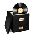 12-Inch Vinyl Record Storage Boxes With Lids And Handles Dustproof Stylish And Practical LP Record Organizer For Records DENGYOUZHOU. 