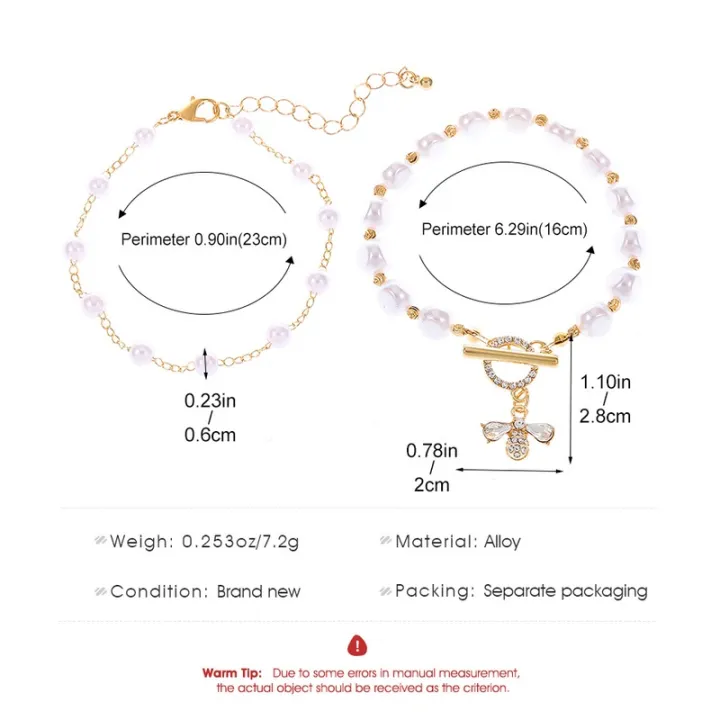 Enacolor%20Delicate%20Luxury%20Zircon%20Golden%20Metal%20Bee%20Shaped%20Pearl%20Bracelet%20for%20Women%20Chain%20Accessories%202024%20-%20Image%202