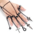 ANX Punk  Anime Hunter x Hunter  Kurapika Silver Color Heart Sword Ring  / Cross Chain Rings Metal Finger Rings Unisex /Anime. 
