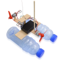 NAMUNY 2X Assembled Wind Turbine Model Boat Wooden Remote Control Boat DIY Science Educational Toys Gift Model. 
