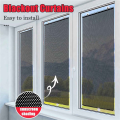 2X Sunshade Roller Blackout Suction Cup Blinds Curtains for Living Kitchen Office Car Window Free-Perforated Curtain E. 