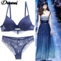 2022 New Lace Drill Bras Set Women Plus Size Push Up Underwear 34/75 36/80 38/85 40/90 42/95 ABCD Cup For Female Lingerie. 