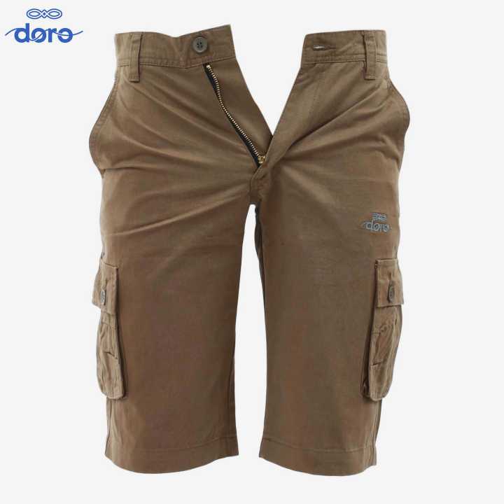 Doro Wears Brown Color Side Pocket Design Cotton Shorts For Men