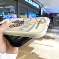 Hontinga for OPPO A55 Back Cover PU Leather Fashion Bear Print Soft Silicone Edge Phone Case. 