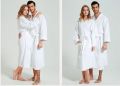 2 Pcs Women's Men's Winter Facecloth Bathrobe, Dressing Gown, Sauna Robe, Housecoat with Hood, Soft, Fluffy, Long. 