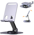 Mobile Phone stand for Desk/Bed,360° Degree Rotating,adjustable Foldable Cell Phone Holder,Aluminum Office Desk Accessories All Phones. 