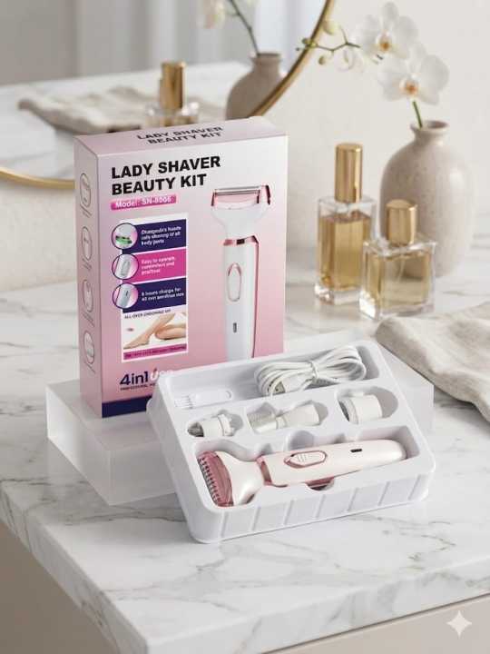 Women Shaver Beauty Kit | 4-in-1 Multi-Purpose Grooming Set | Easy To Use (Model: SN-8866)