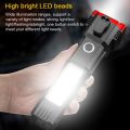 Portable LED Flashlight Multifunctional Work Light Power Bank Emergencies Safety Hammer Waterproof with Sidelight 4 Light Modes for Car Outdoor Camping Hiking Adventure Inspection. 