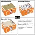 24l Kids Storage Box, Kids Cloth Storage Box For Kid's Clothes, Folding Stackable Clothes Organizer With Metal Frame. 