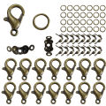80Pcs/lot Alloy Lobster Clasp Jump Rings Connector Clasp Crimp End For Bracelet Necklace Chains DIY Jewelry Making Supplies. 