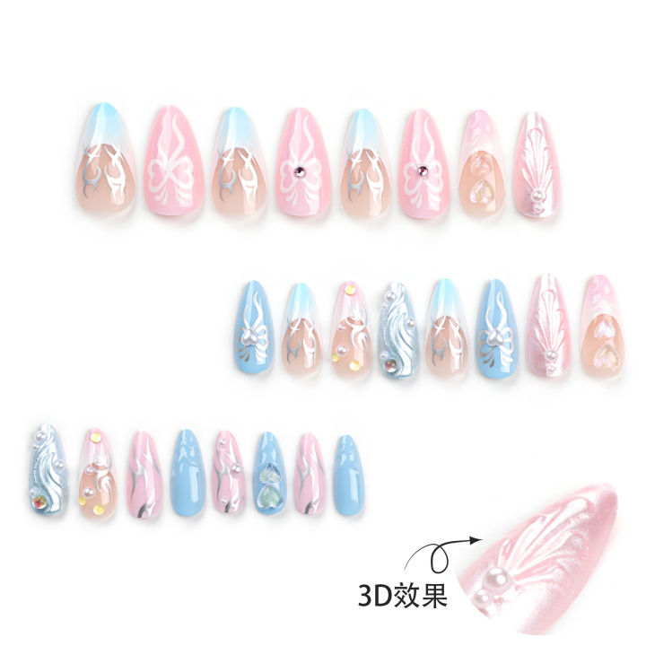 2024%20New%203D%20Nail%20Art%20Nail%20Piece%20Love%20Bow%20Wearable%20Nail%20Pink%20Detachable%20Wearable%20Nails%20Wholesale%20-%20Image%202