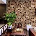 3D PVC Coated Embossed Wooden As Muda Design Washable Wallpaper. 