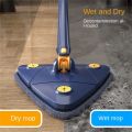 Extendable Triangle Mop 360° Rotatable Squeeze Floor Cleaning Dry&Wet- Color May Vary. 