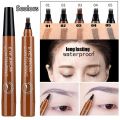 Eyebrow Pen Waterproof 4-Fork Tip Eyebrow Tattoo Pencil Long Lasting Professional Fine Sketch Liquid Eye Brow Pencil. 