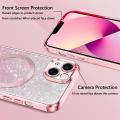 2025 New Luxury Shiny Plating Transparent HD Magnetic Wireless Charge Case for IPhone 16 15 14 13 Pro Max Plus for Magsafe Glitter Cover. 