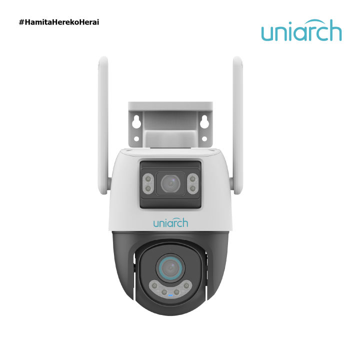 UNIARCH 3.0 MP Outdoor Smart Color Dual Lens WiFi 360º CCTV Camera - UHO-P2S-M33F34