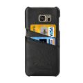 For Galaxy S7 Edge / G935 Litchi Texture Fashion Genuine Leather Back Cover Case with Card Slots(Black). 