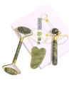 3pcs Set Facial Jade Stone Roller & Gua Sha Board Body Neck Massage Tool. 