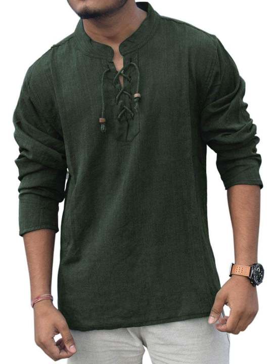 Laced%20Up%20Kurta%20Shirt%20For%20Men%20-%20Image%206