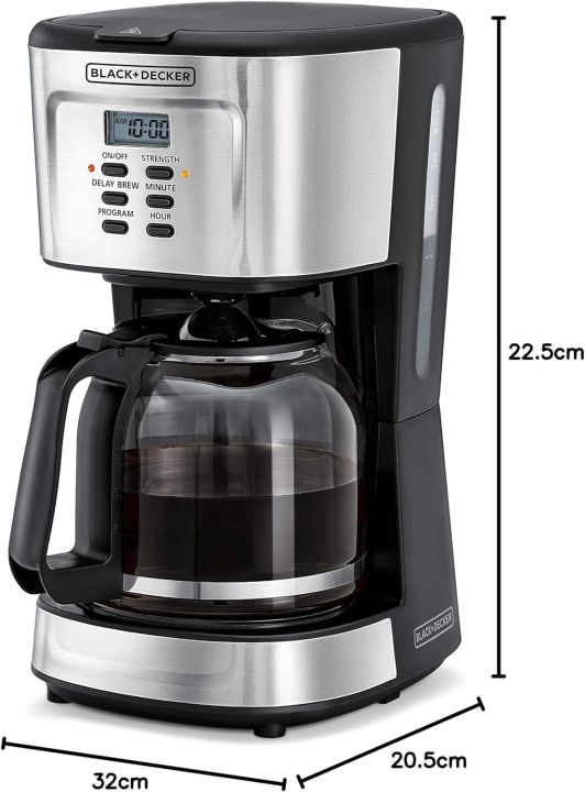 Black+Decker%20900W%2012%20Cup%2024%20Hours%20Programmable%20Coffee%20Maker%20With%201.5L%20Glass%20Carafe%20And%20Keep%20Warm%20Feature%20For%20Drip%20Coffee%20And%20Espresso,%20Black%20-%20Dcm85-B5%20-%20Image%209
