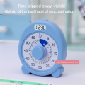 1 PCS Rechargeable Visual Timer with Clock and Night Light,60 Minute Countdown Timer ABS with Low Battery Reminder for Kids Adults. 