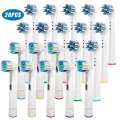 20pcs Electric Toothbrush Heads Compatible with Braun 12 Cross Action 8 Precision Clean Replacement heads for Oral B. 