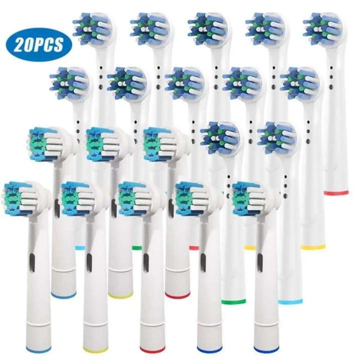 20pcs Electric Toothbrush Heads Compatible with Braun 12 Cross Action 8 Precision Clean Replacement heads for Oral B