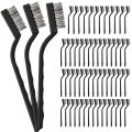 60 Pieces Mini Wire Brush Stainless Steel Brush Black, 6.7 inch. 