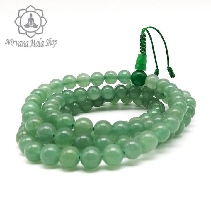 Unisex Green Aventurine Stone Mala/ Necklace