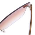 sunglasses women Summer Rimless Square Shades Sunglasses woman Brown. 