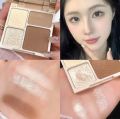 4-in-1 Contour & Highlight Palette – Illuminate Shimmer Powder, Matte Face Shadow & Glitter Glow | Long-Lasting Makeup Essential. 
