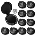 10 Pack Fingerprint Ink Pads, Mini Black Thumbprint Stamp Pad, Easy to Wash Portable Thumbprint Kit. 