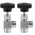 JAERBEE 2X Needle Valve Adjustable Needle Valve 1/4 Inch Right Angle Female Thread SS304 for Water Gas Oil. 