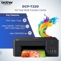 Brother  Printer DCP-T220  Three In One ( Copy ,  Print  &  Scan )  Ink Tank  Printer With One Set Ink  Black. 
