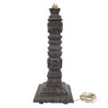 Brown Wooden Carved Lamp Stand. 