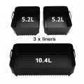 Hot Rectangle Silicone for Ninja DZ071/AF500UK Basket Replacement Dishwasher Safe Air Fryer Liners. 