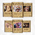 One Piece Anime 4 Emperors Yonko Bounty Wanted Poster Set Monkey D Luffy Shanks Buggy Blackbeard Kaido Big Mom. 
