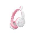 Promate PANDA, Kids Wireless Headset, On-Ear Bluetooth Foldable Headphones with 93Db Safe Volume Limit, LED Cat Ears, MicroSD Card Slot, AUX Mode, Mic and Long Playback Time for Bluetooth/3.5mm Devices. 