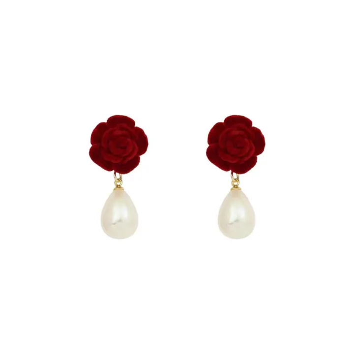 red%20Vintage%20earrings%20Delicate%20Fashionable%20design%20earrings%20Water%20drop%20shape%20Elegant%20Rose%20flower%20earrings%20for%20Party%20Wedding%20Casual%20wear%20Gift%20for%20women%20Fashion%20accessory%20-%20Image%204