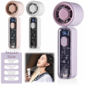 Low Noise Digital Display Refrigeration Electric Fan Ice Cool Function High Wind Speed Personal Cooling Fan Quiet Operation 100Gears Adjustable Small Air Cooler Indoor Outdoor Use. 
