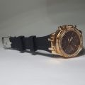 C SAMON Golden Brown Silicon Strap Quartz Wrist Watch For Women. 