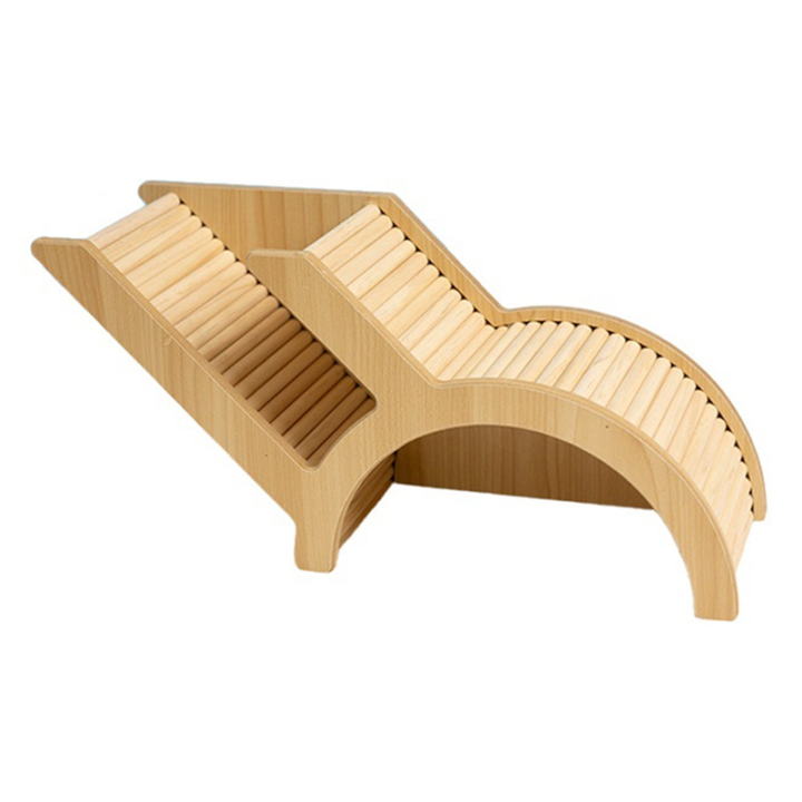JAERBEE Washable Hamster Hidden Wooden Hamster House Small Pet Castle with Rock Climb Ladder Dwarf Mouse Pet,Arch Bridge Tunnel